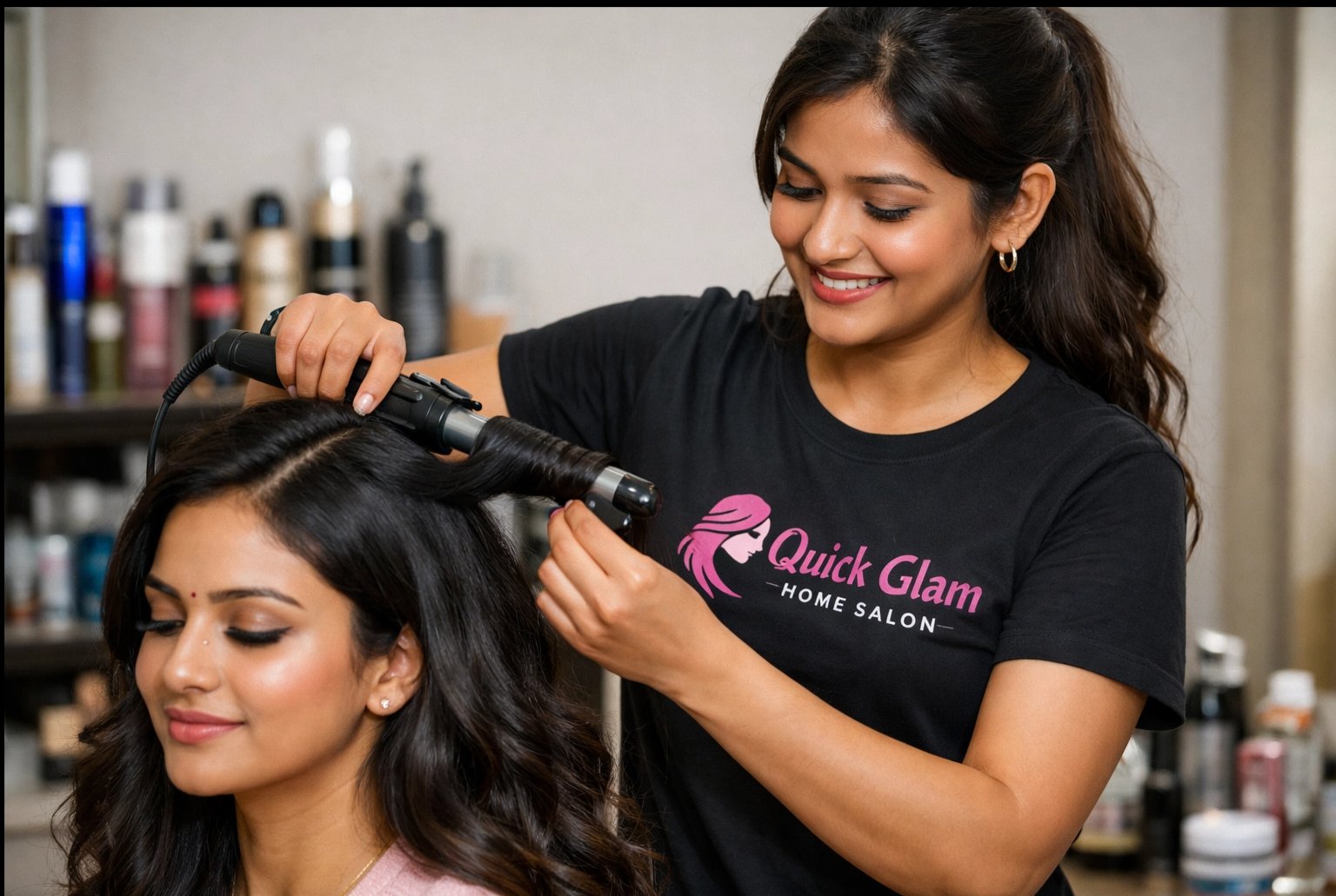 Hair spa and hair styling at home in Amritsar by QuickGlam beautician