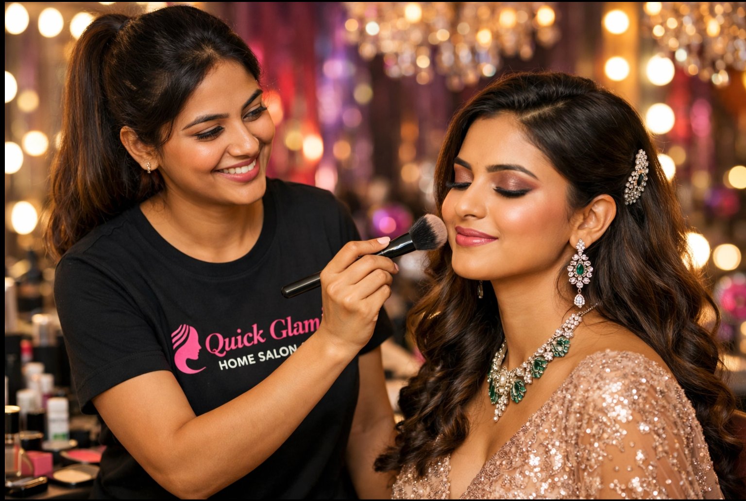 Professional bridal makeup at home in Amritsar by QuickGlam